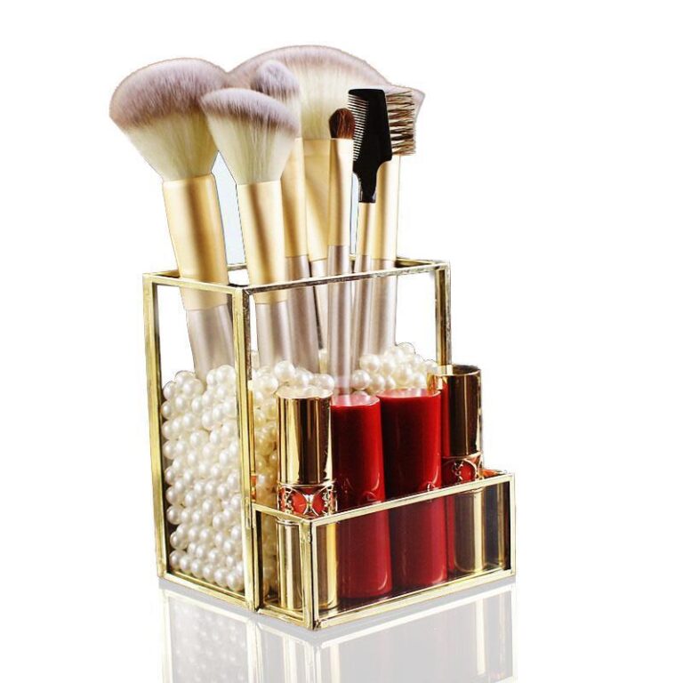 Goldene Kosmetik Aufbewahrungsbox