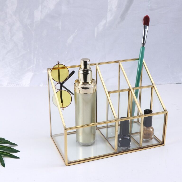 Goldener Transparenter Kosmetik Organizer
