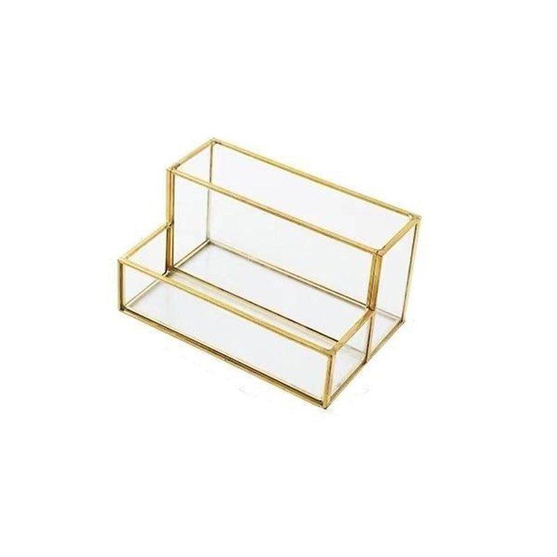 Kosmetik Organizer aus Gold Glas – Bild 3