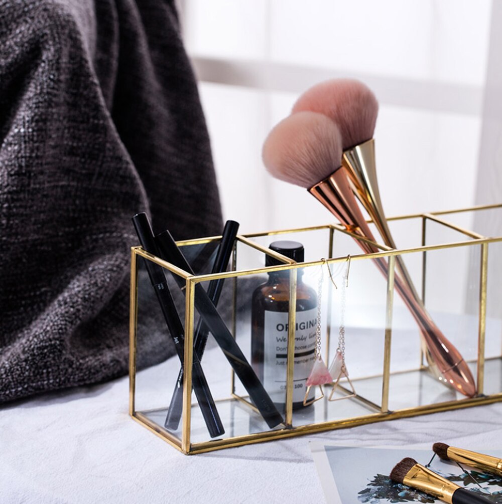 Kosmetik Organizer für den Schreibtisch aus Glas – Bild 7