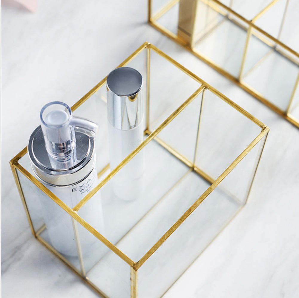 Kosmetik Organizer für den Schreibtisch aus Glas – Bild 4