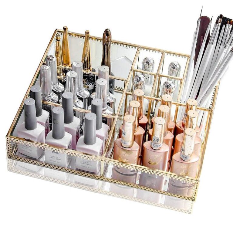 Make-up Organizer aus Glas mit Spiegel