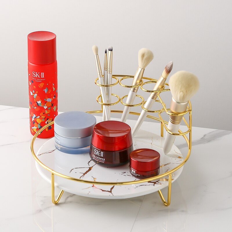 Skandinavischer Kosmetik Organizer aus Marmor – Bild 2