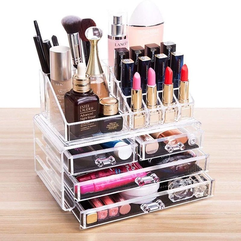 Transparenter Kosmetik Organizer mit Schubladen